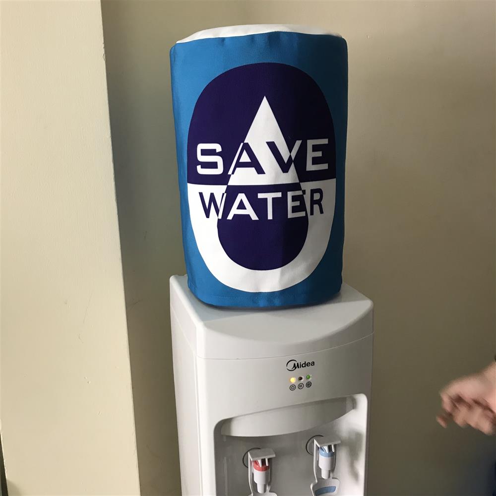 túi trùm bình nước màu xanh dương save water