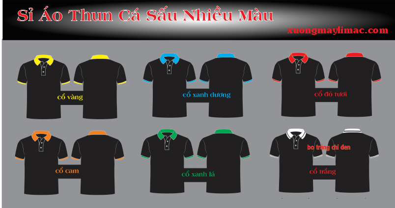 sỉ áo thun cá sấu pe đen
